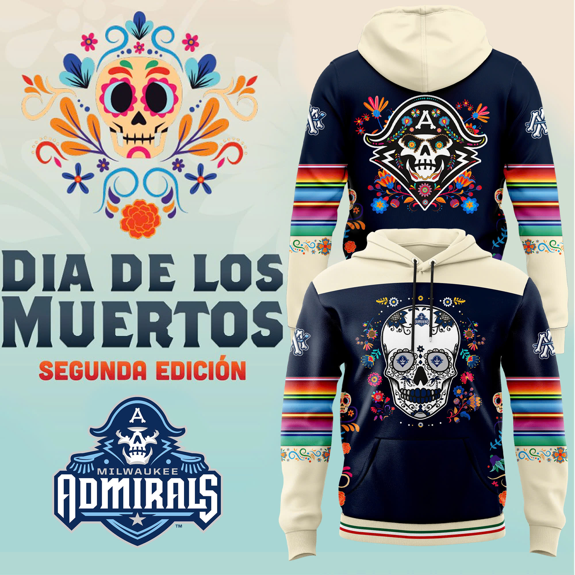 Milwaukee Admirals x Dia de Los Muertos Hoodie