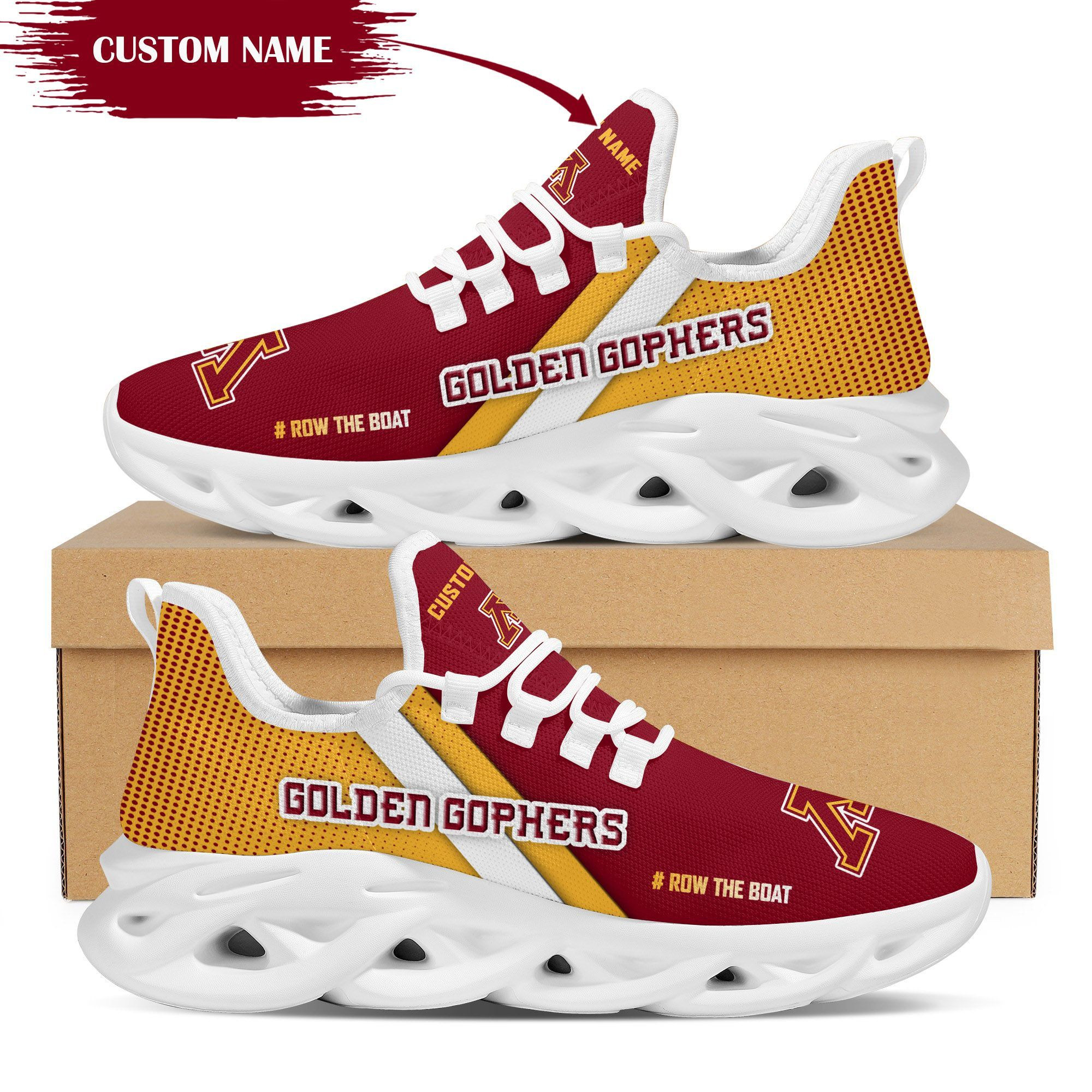 Minnesota Golden Gophers Custom Personalized Max Soul Sneakers Shoes University of Minnesota