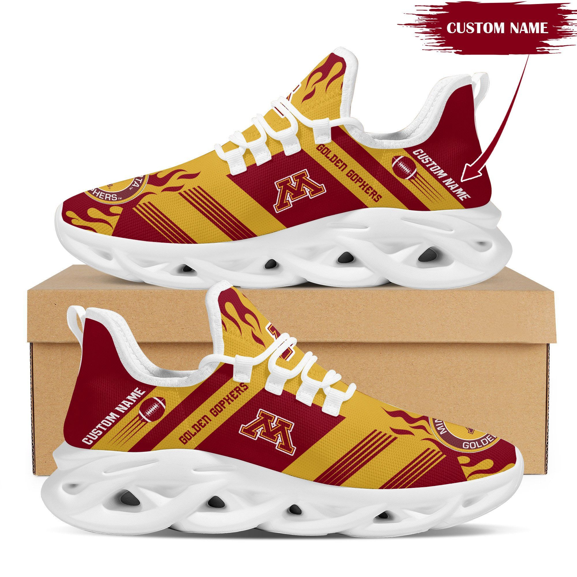 Minnesota Golden Gophers Custom Personalized Max Soul Sneakers Shoes University of Minnesota
