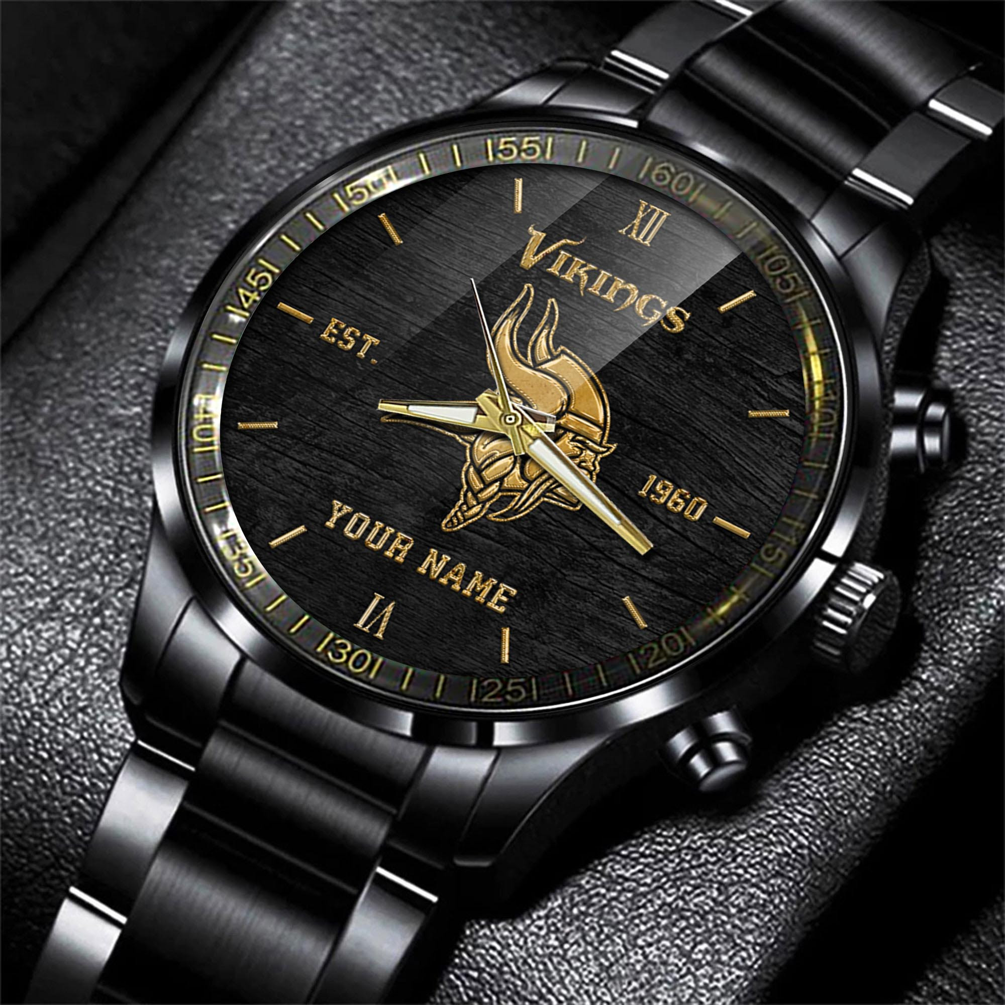Minnesota Vikings Black Fashion Sport Black Fashion Watch