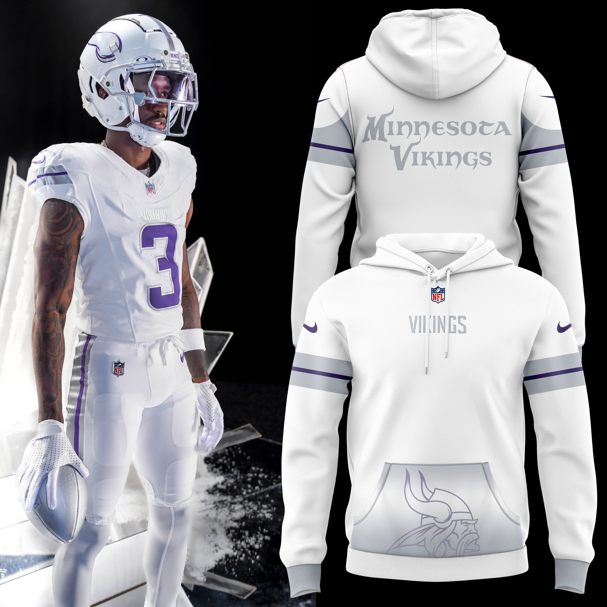 Minnesota Vikings Ice Hoodie 2024