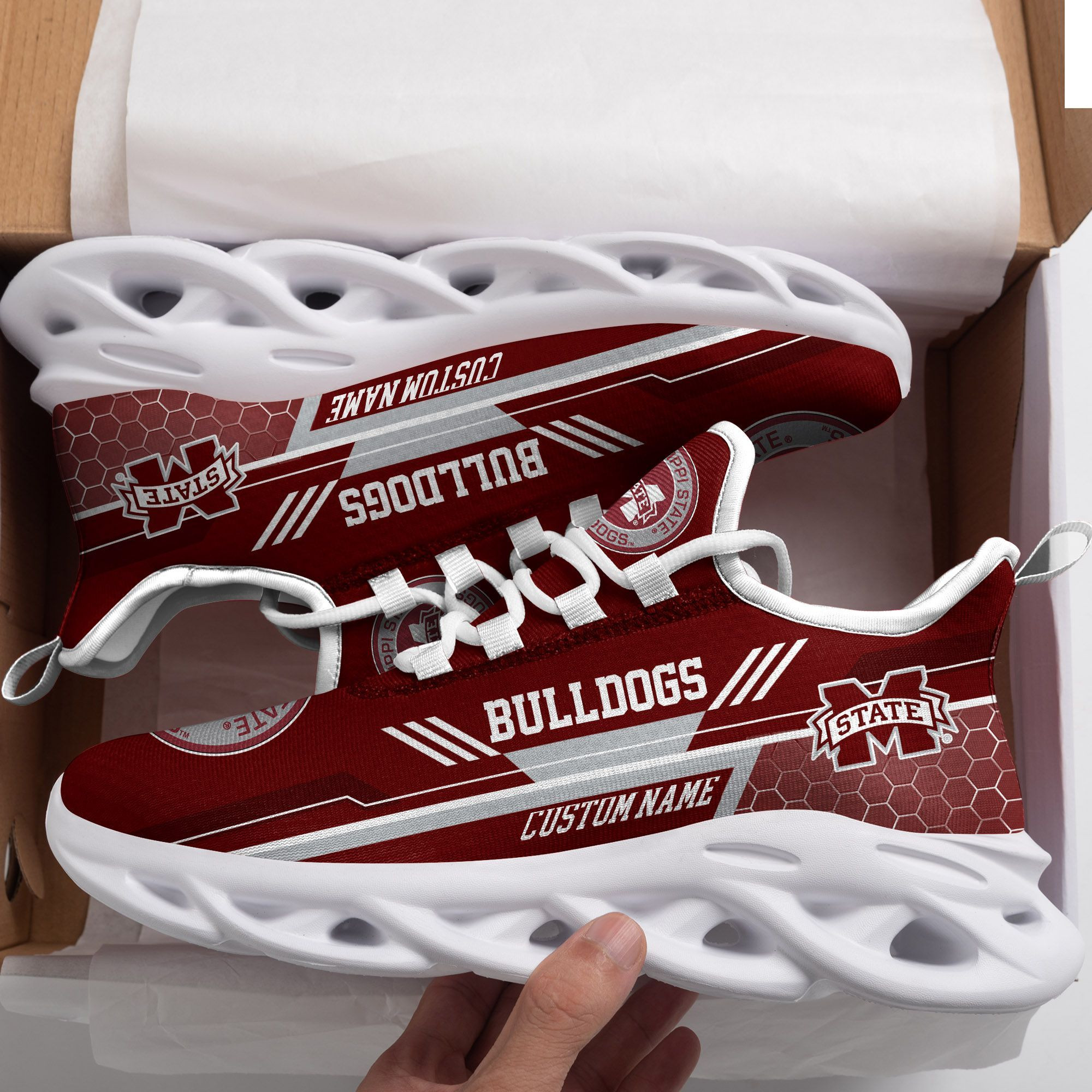 Mississippi State Bulldogs Custom Personalized Max Soul Sneakers Shoes Mississippi State