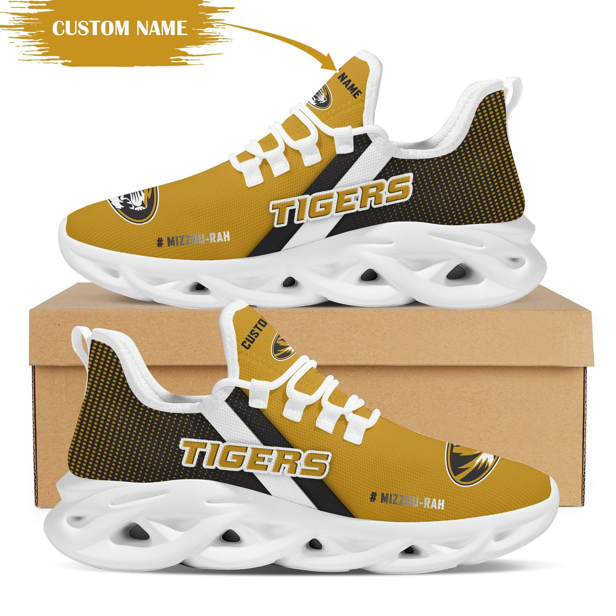 Missouri Tigers Custom Personalized Max Soul Sneakers Shoes University of Missouri