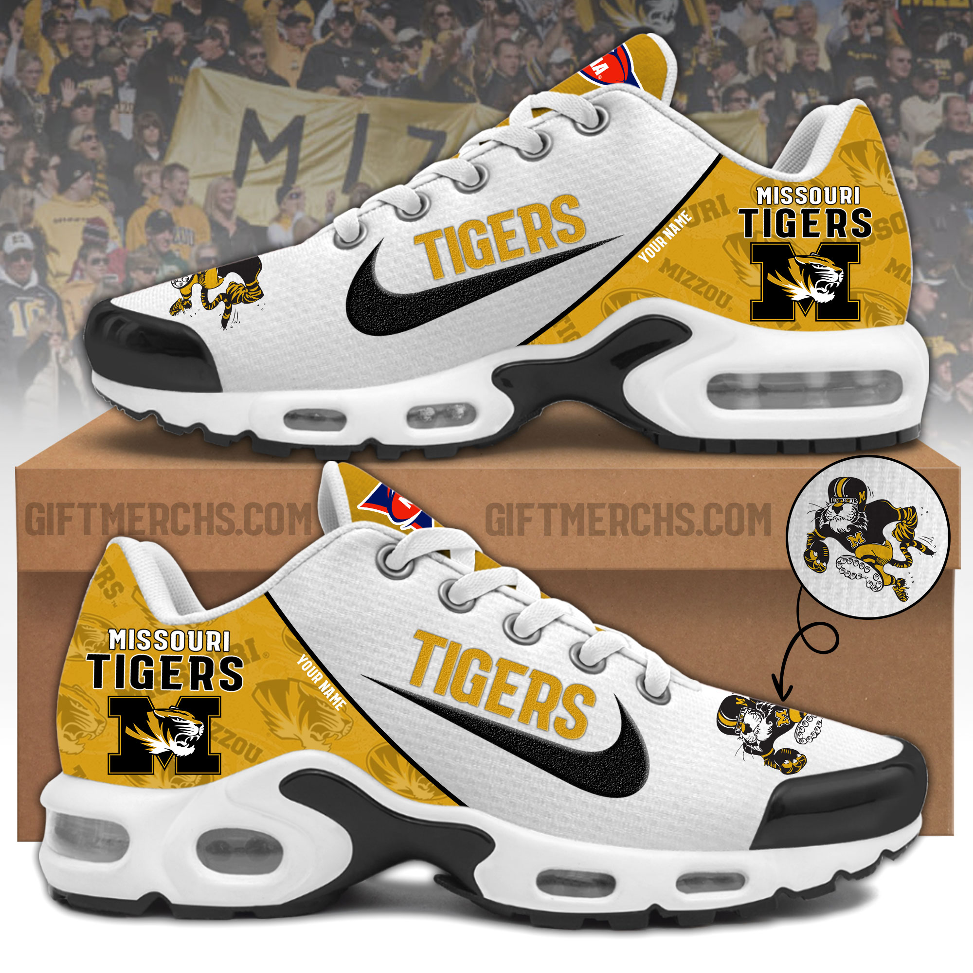 Missouri Tigers Personalized Shoes