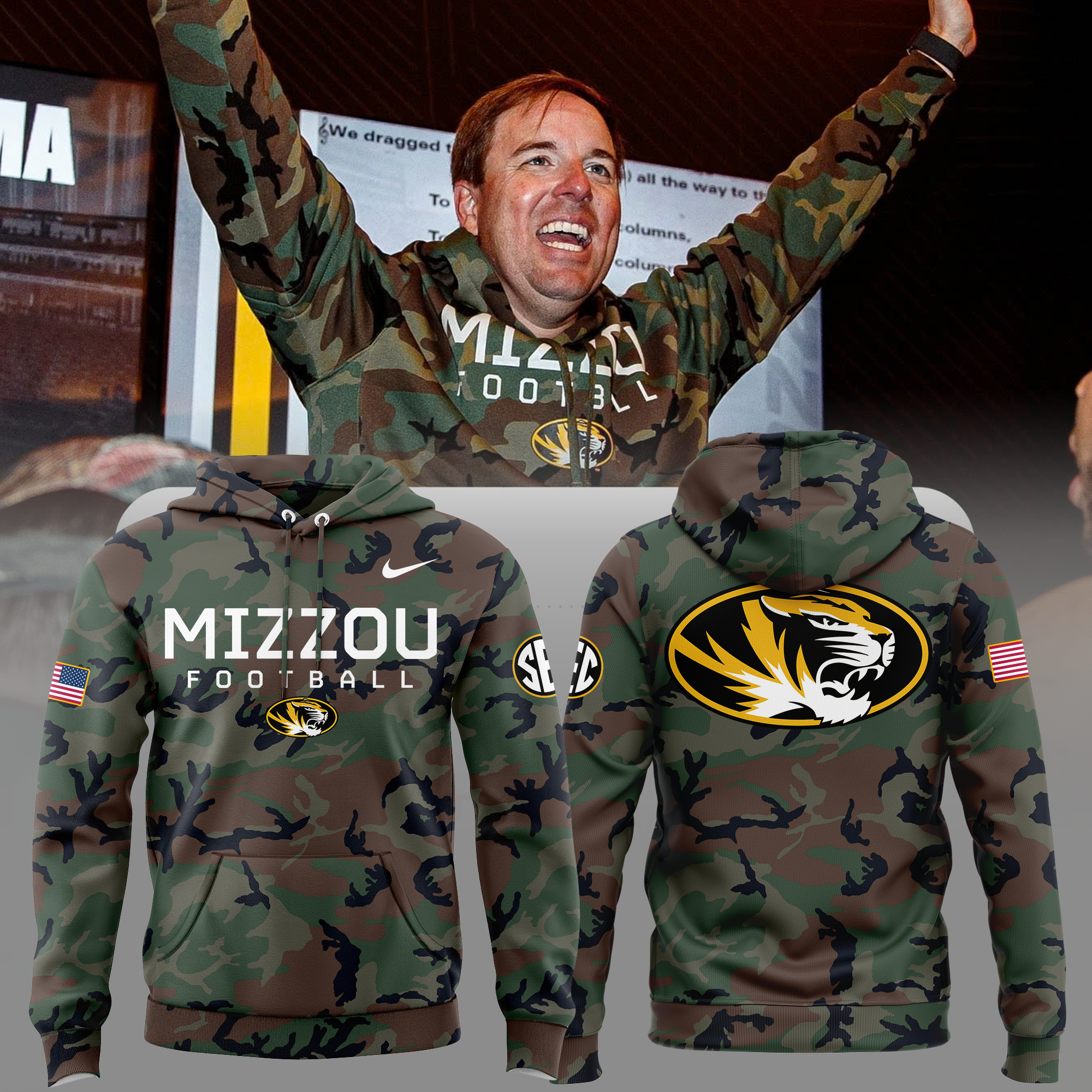 Mizzou Football Military Appreciation Hoodie