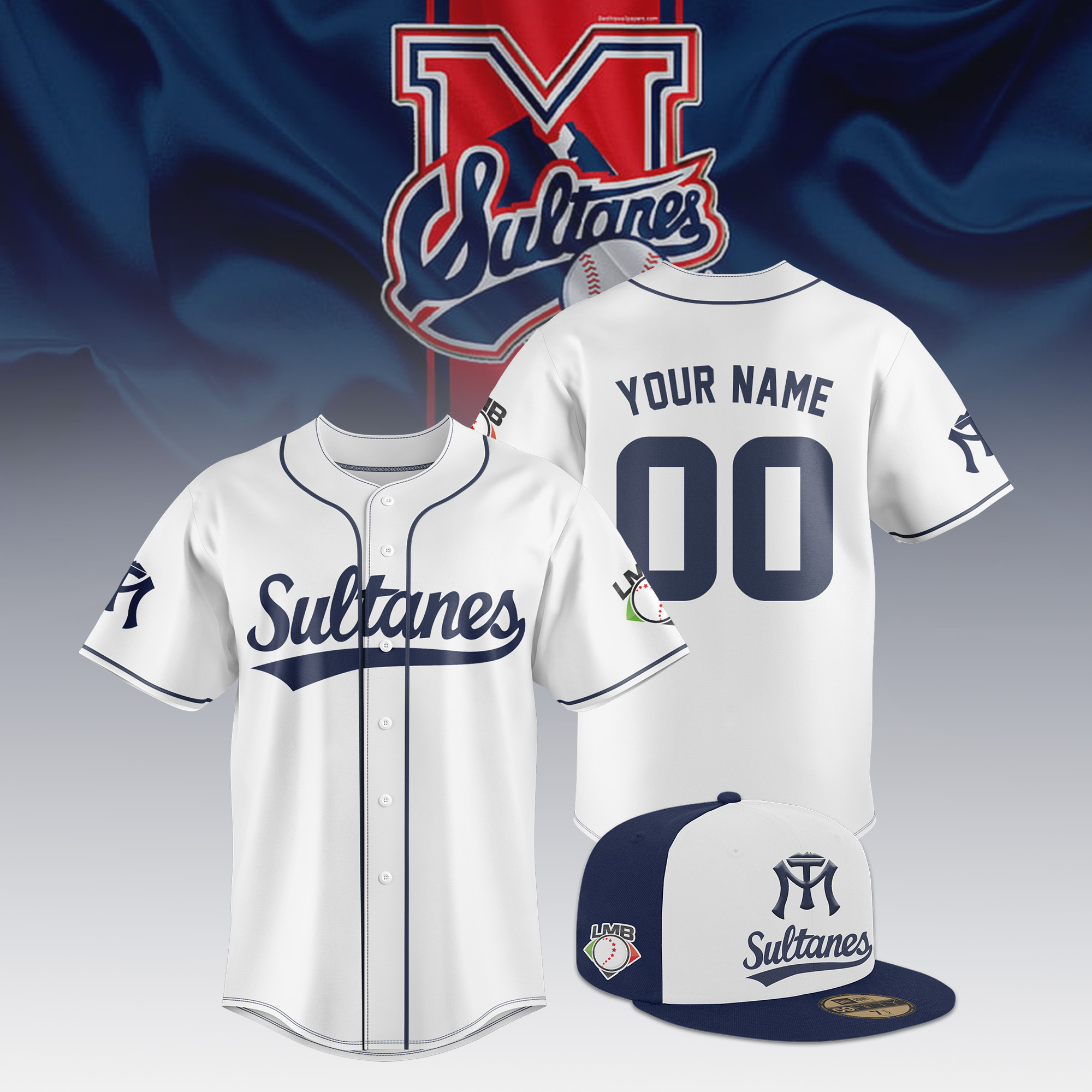 Monterrey-LMB Personalized 2023 Compo Jersey + Flat Caps