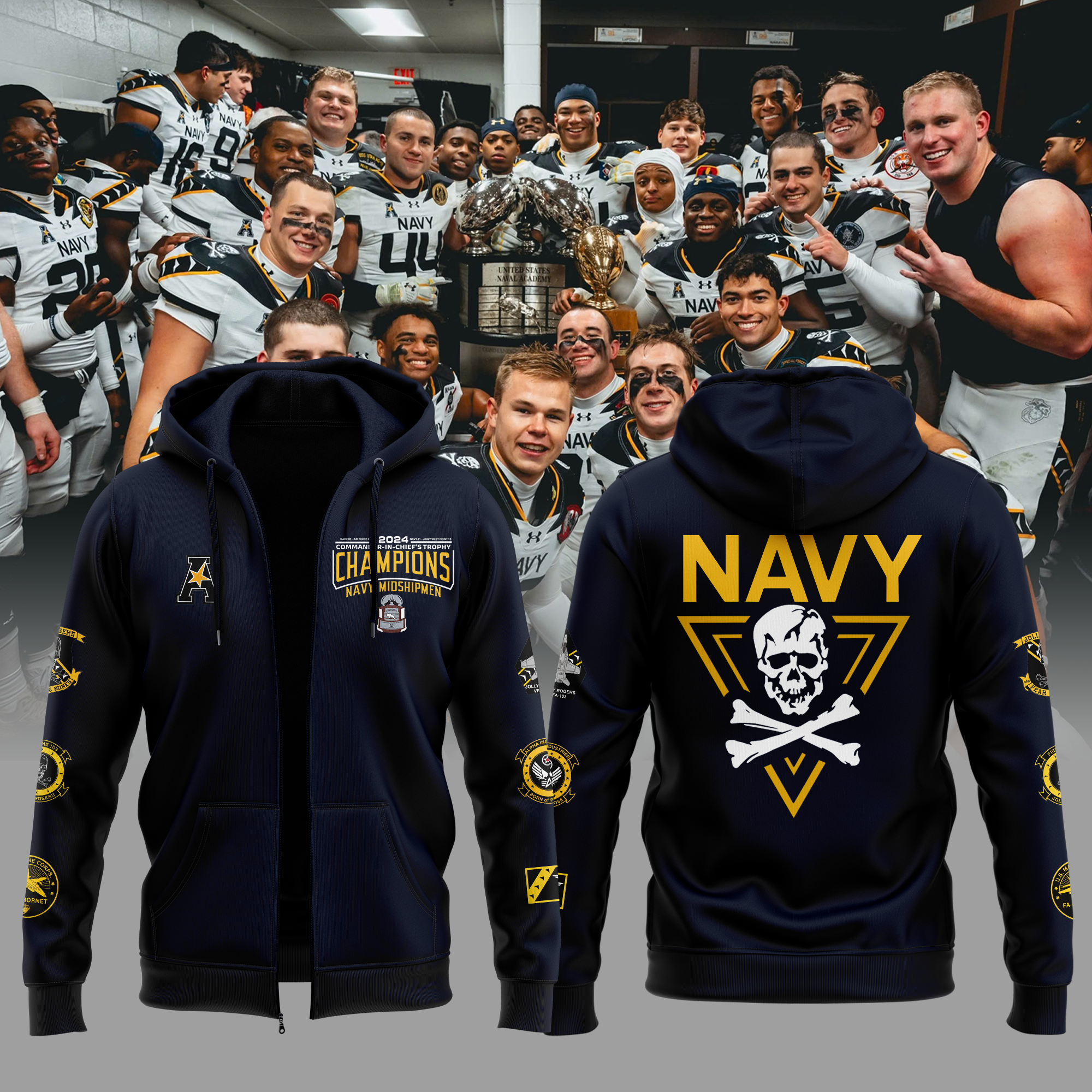 Navy Midshipmen CIC Trophy Champions Hoodie