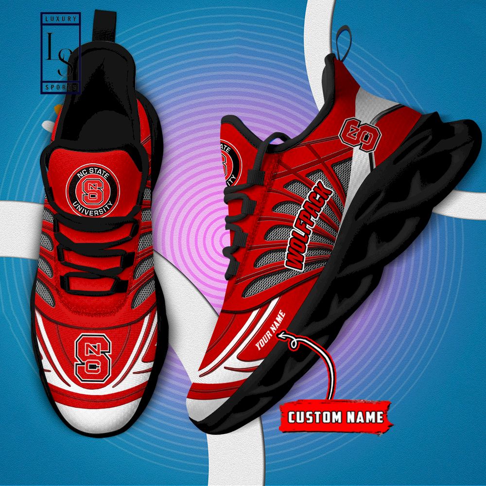 NC State Wolfpack Custom Name Max Soul Shoes