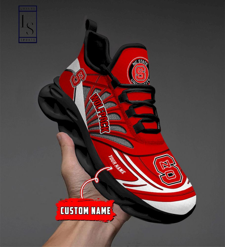 NC State Wolfpack Custom Name Max Soul Shoes