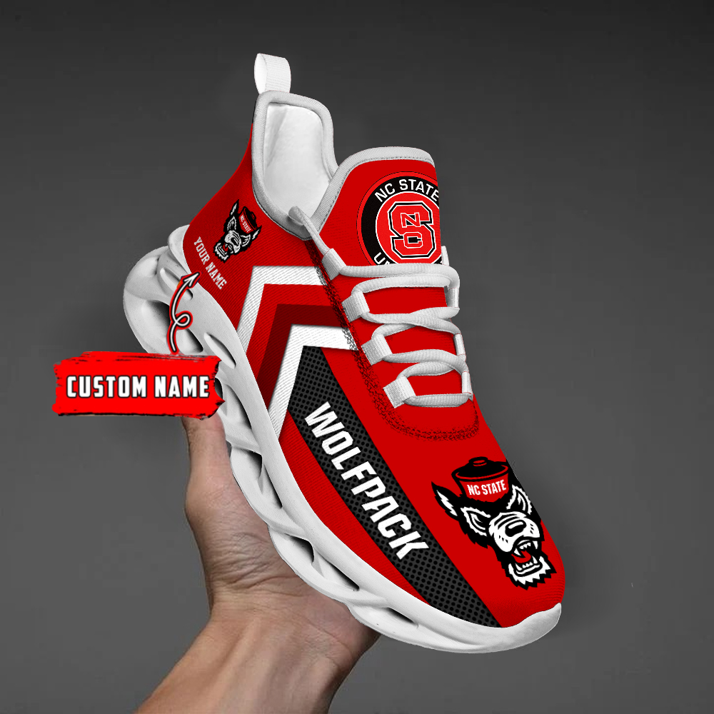 NC State Wolfpack Personalized Custom Name Max Soul Shoes DS003