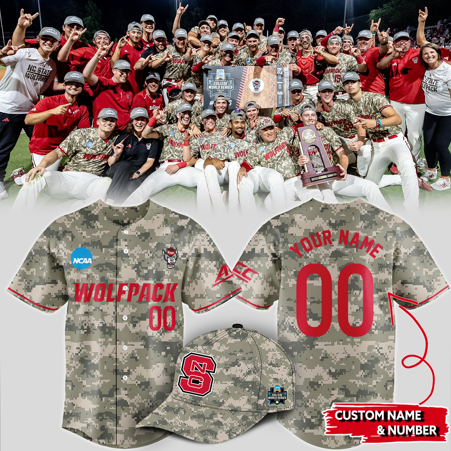 NC State WOLFPACK special edition baseball Jersey