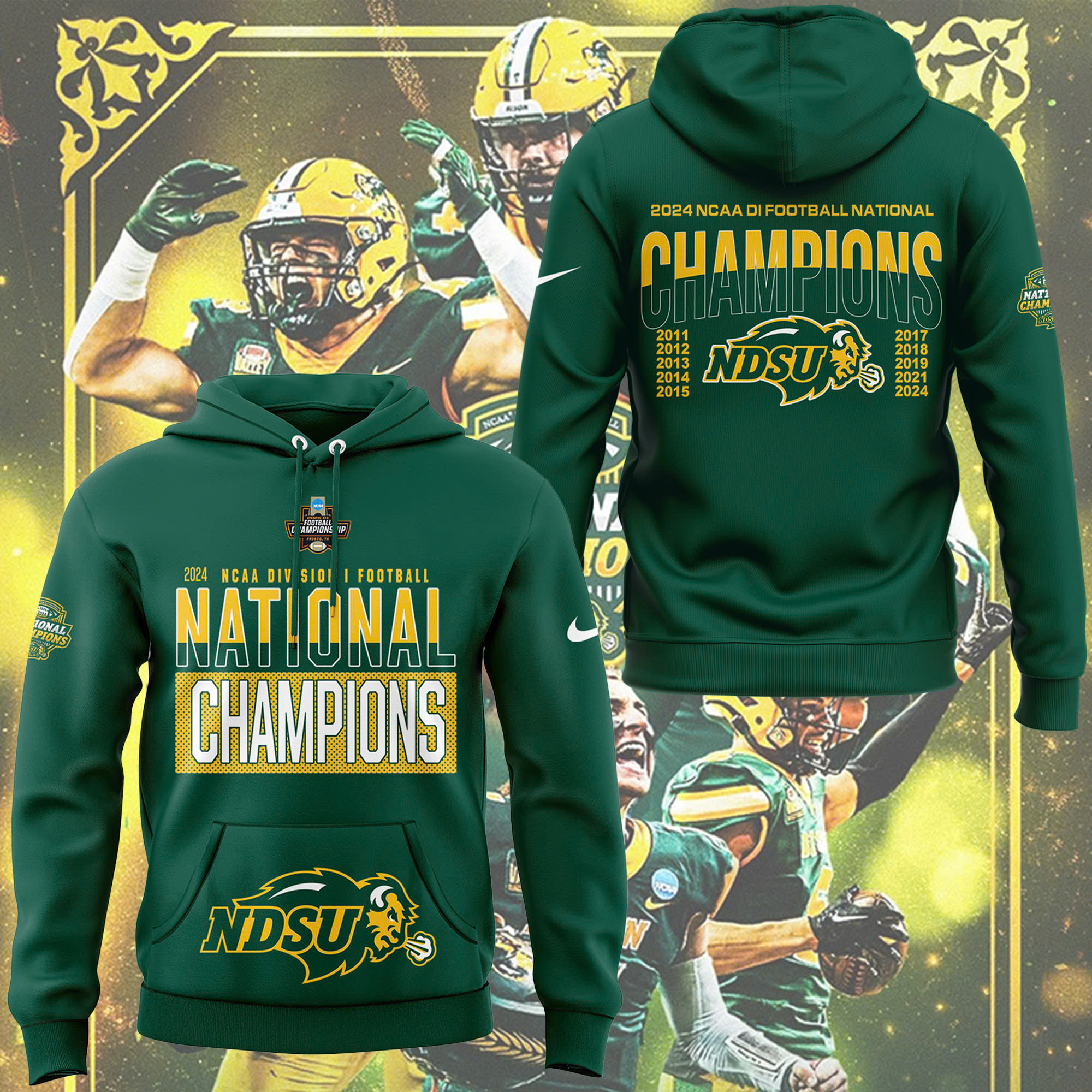 NDSU Football 10 TIME NATIONAL CHAMPIONSHIP! ÃƒÂ°Ã…Â¸Ã‚ÂÃ¢â‚¬Â  Hoodie