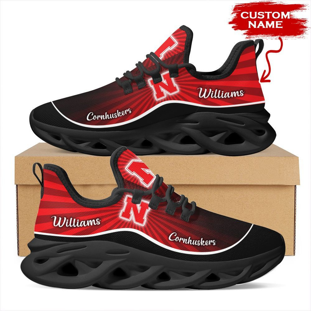 Nebraska Cornhuskers Custom Name Personalized Max Soul Sneakers Shoes