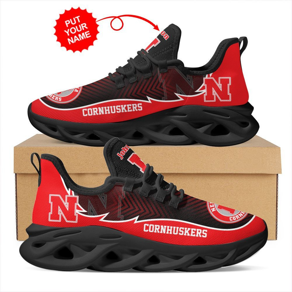 Nebraska Cornhuskers Custom Name Personalized Max Soul Sneakers Shoes
