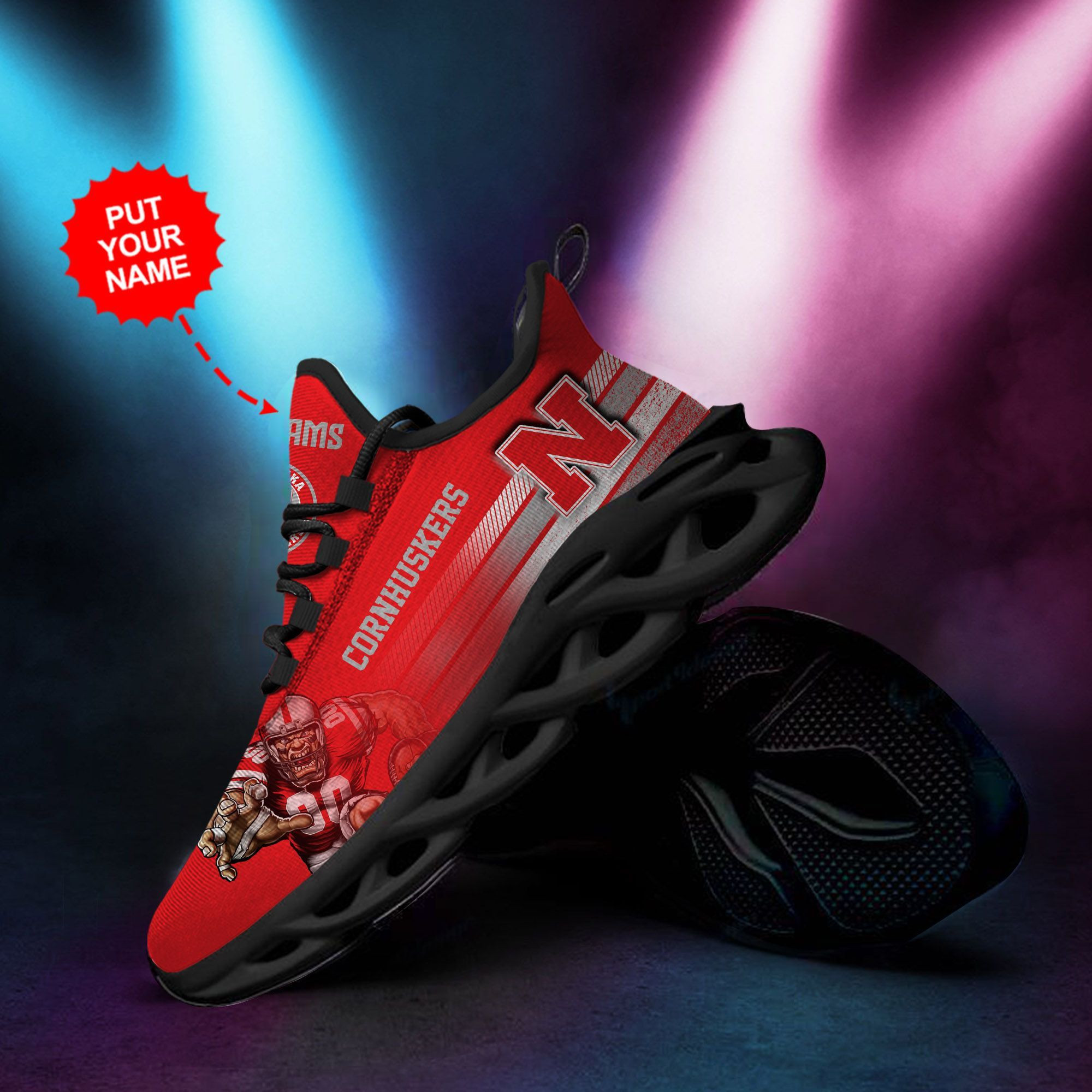 Nebraska Cornhuskers Custom Personalized Max Soul Sneakers Shoes