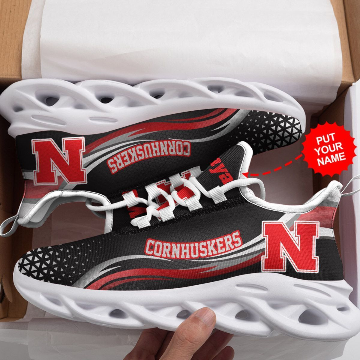 Nebraska Cornhuskers Custom Personalized Max Soul Sneakers Shoes