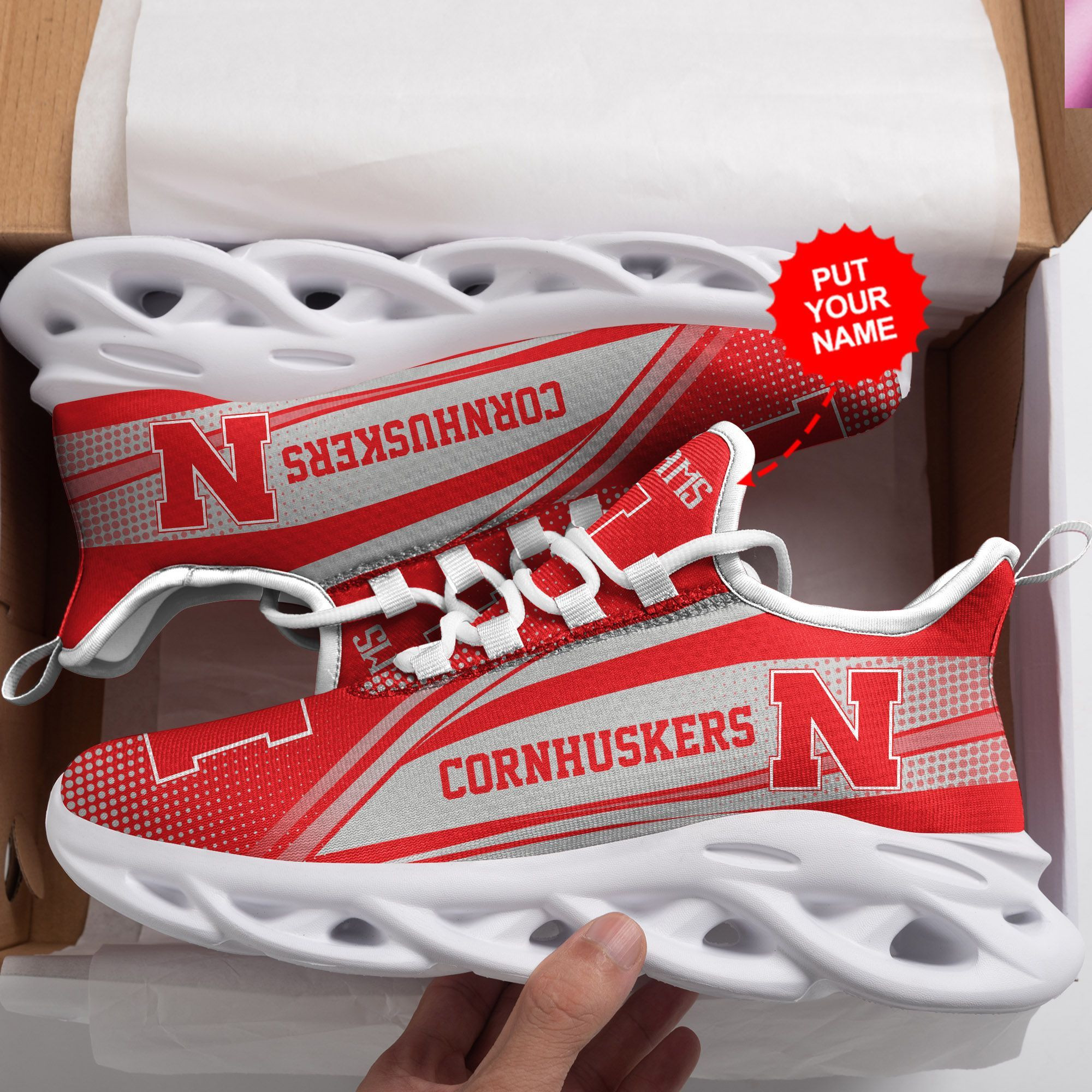 Nebraska Cornhuskers Custom Personalized Max Soul Sneakers Shoes