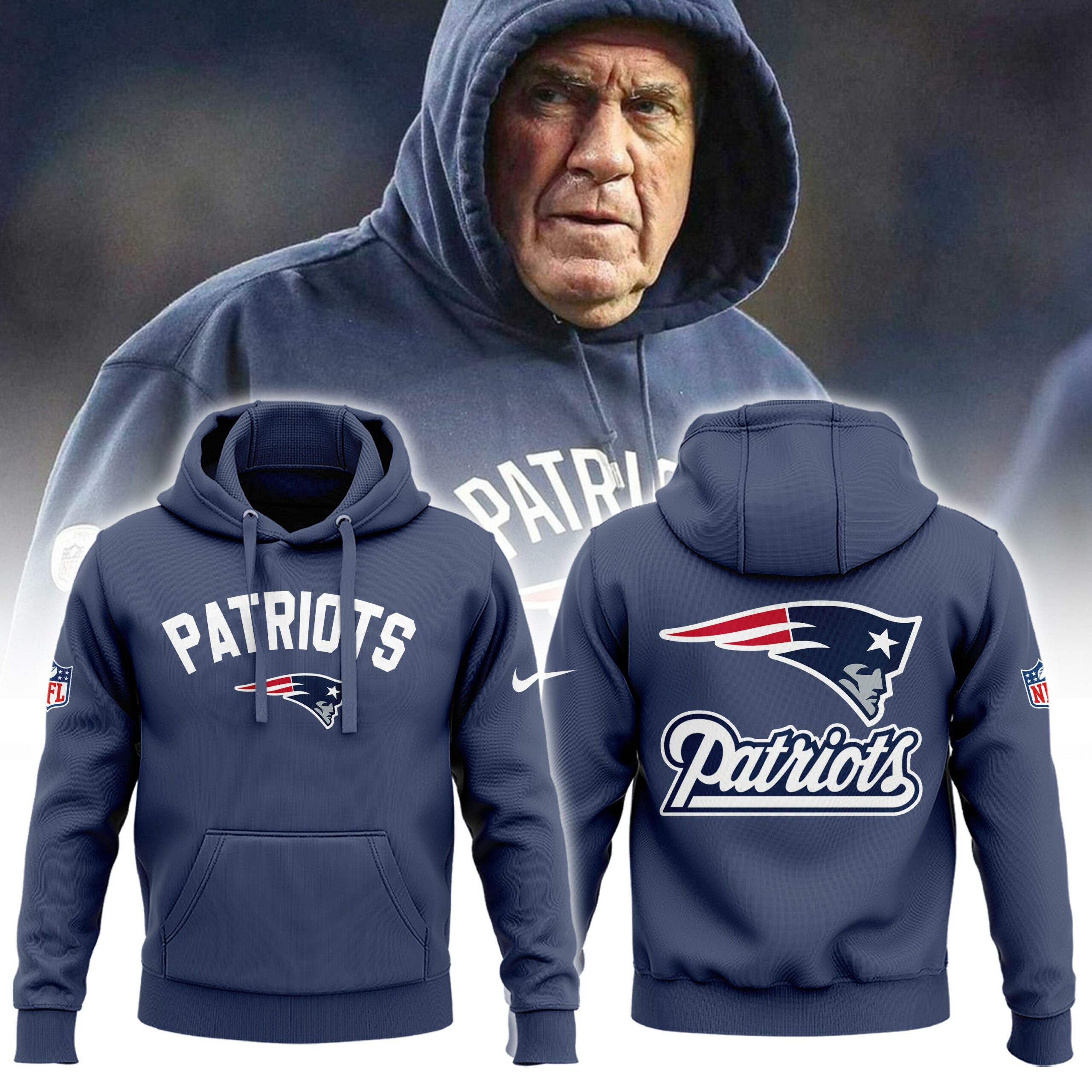 New England Patriots Coach Belichick Hoodie 02