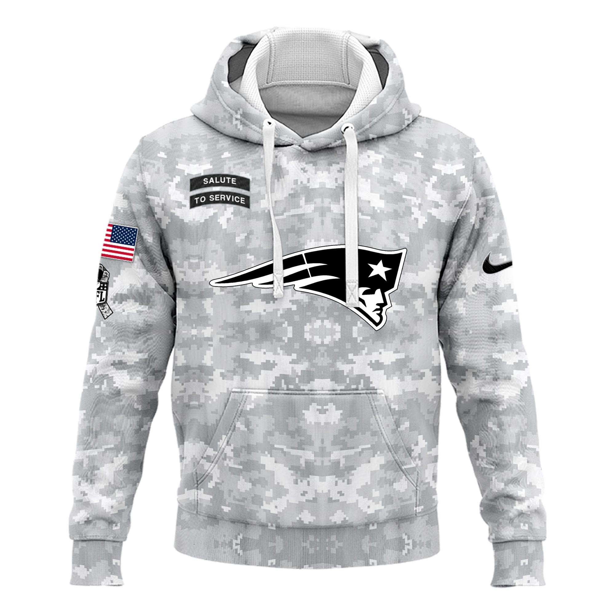 New England Patriots Salute to Service Club Camo Hoodie #3