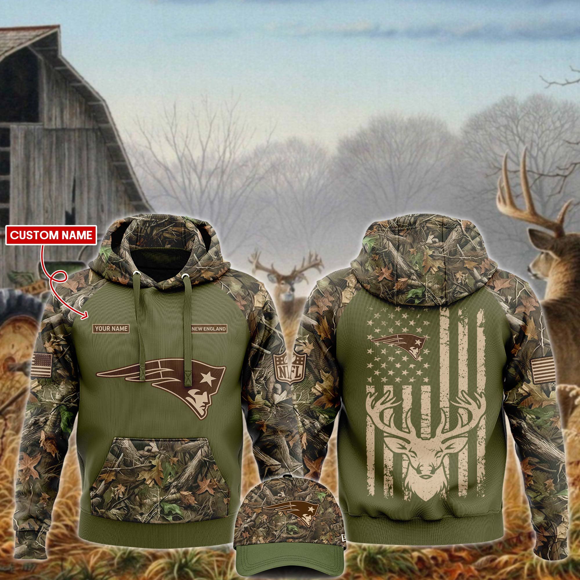 New England Patriots x Hunting Hoodie