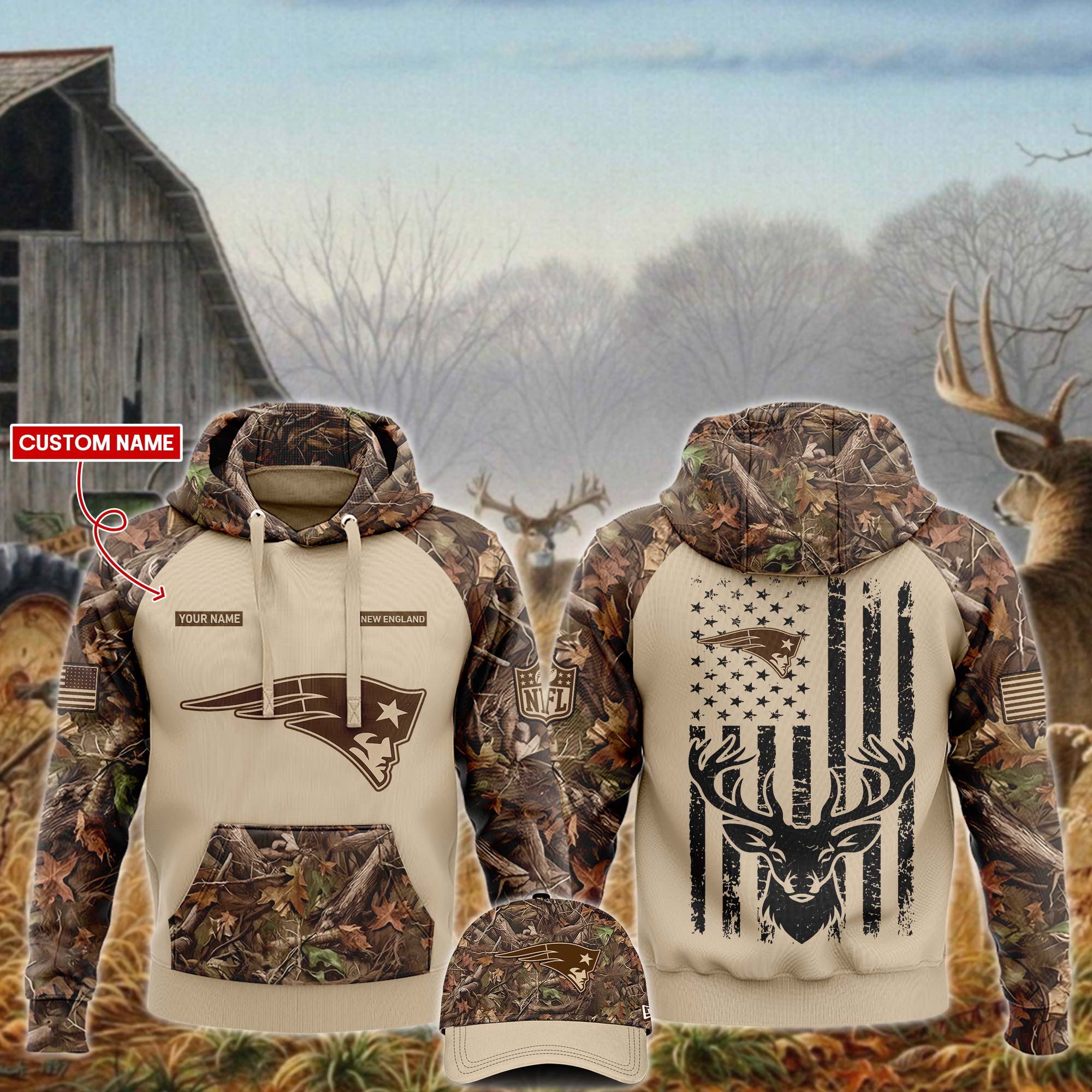New England Patriots x Hunting Hoodie