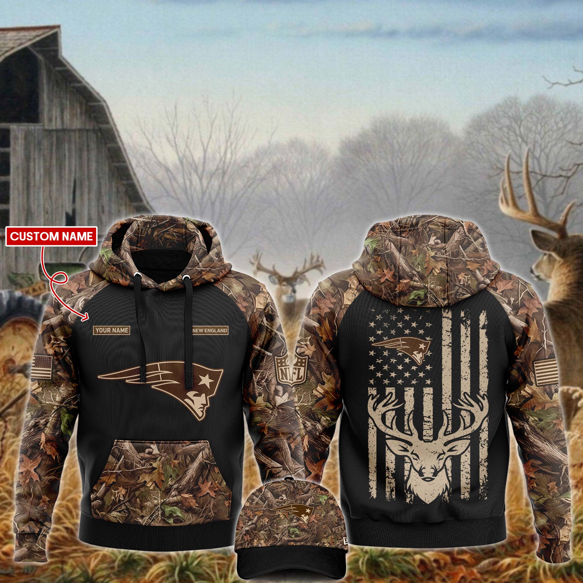 New England Patriots x Hunting Hoodie