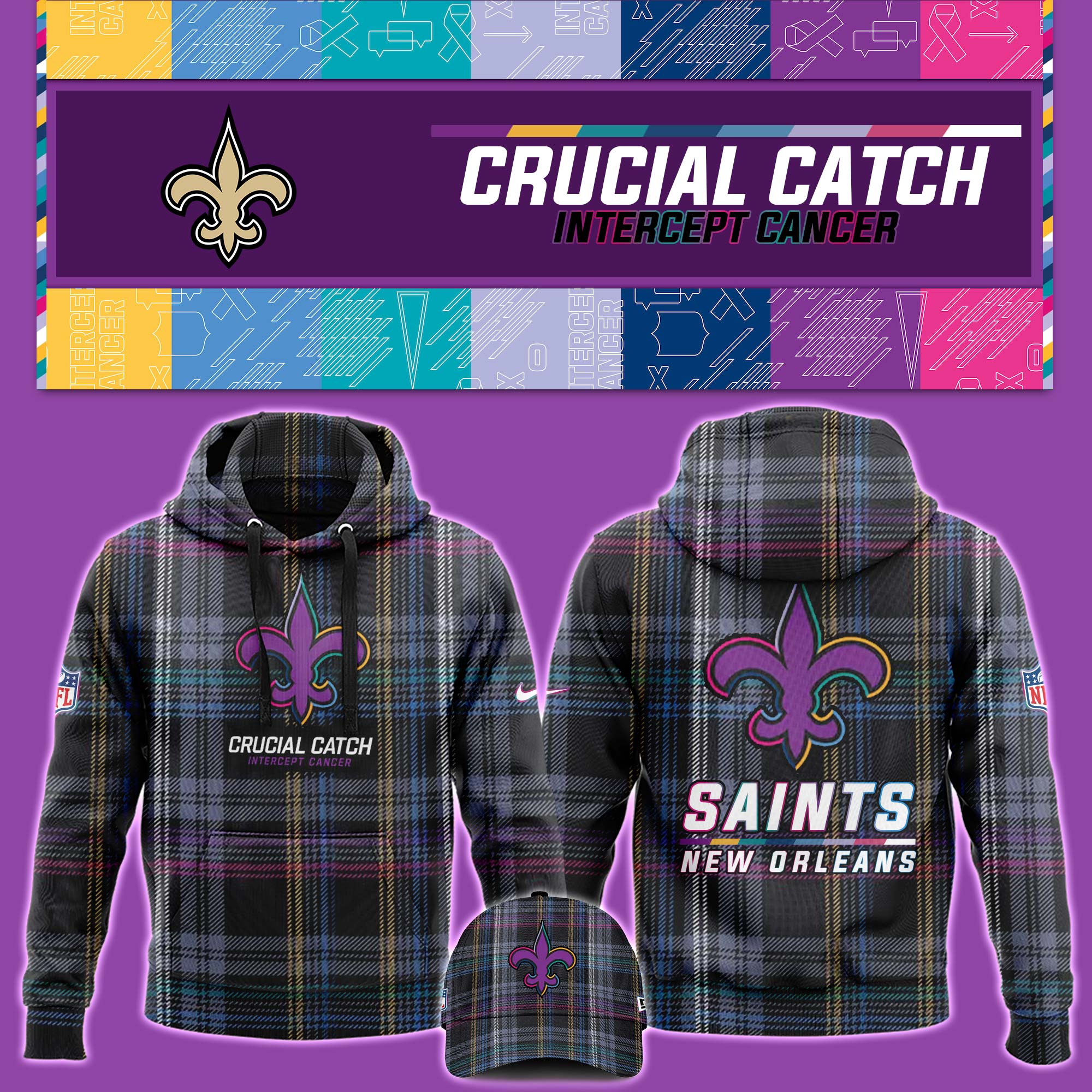 New Orleans Saints Crucial Catch Hoodie V2