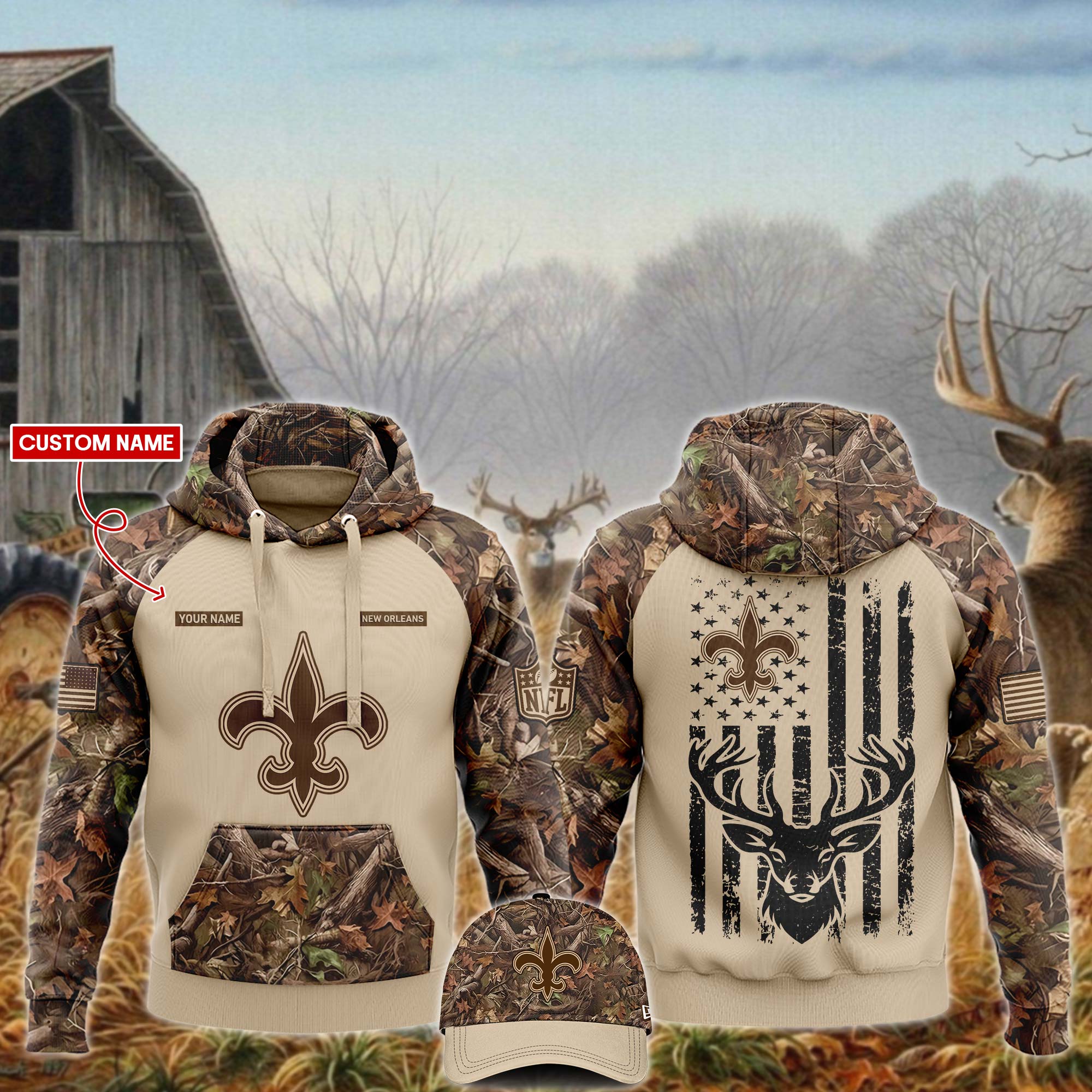 New Orleans Saints x Hunting Hoodie