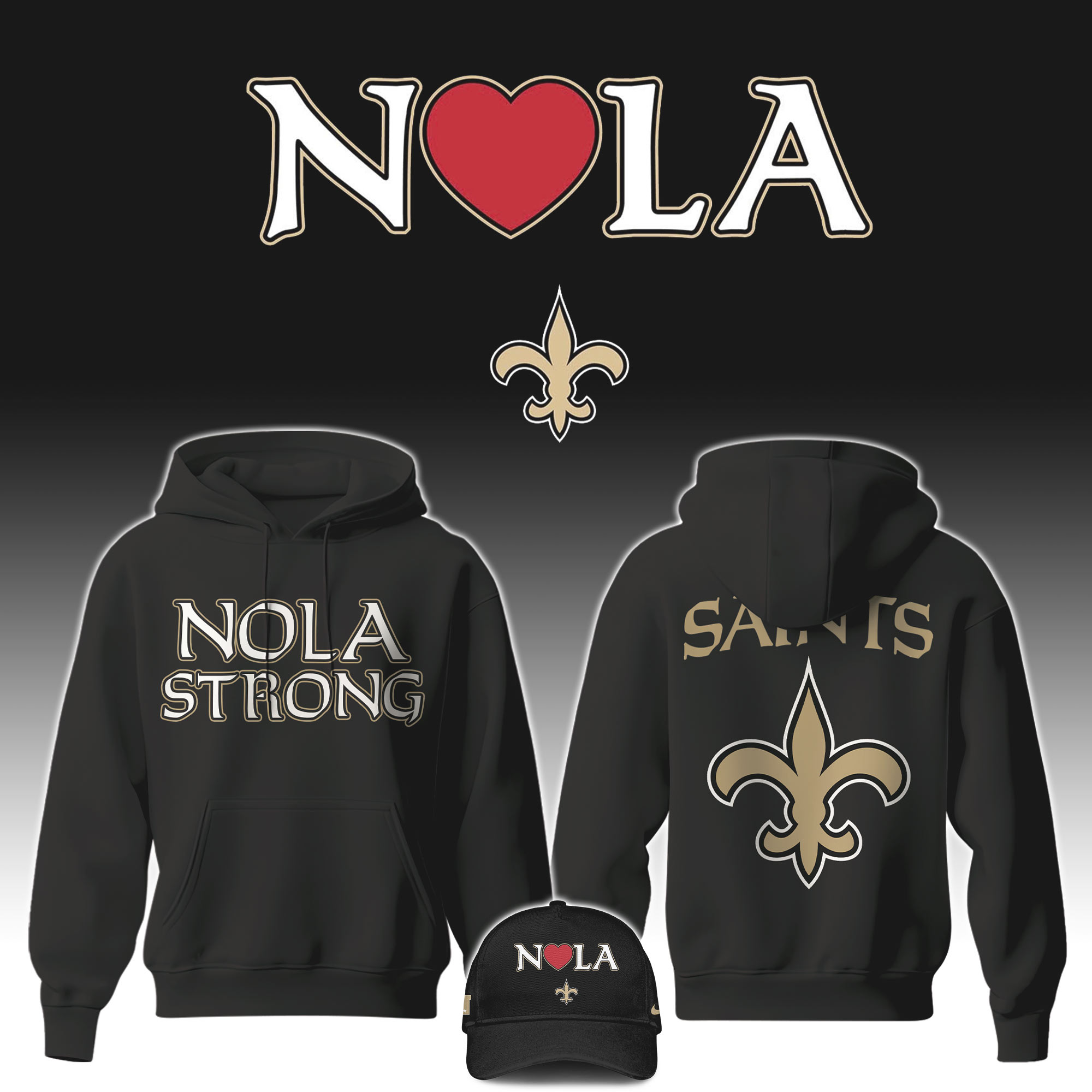 New Orleans Saints x NOLA Strong Hoodie 2025