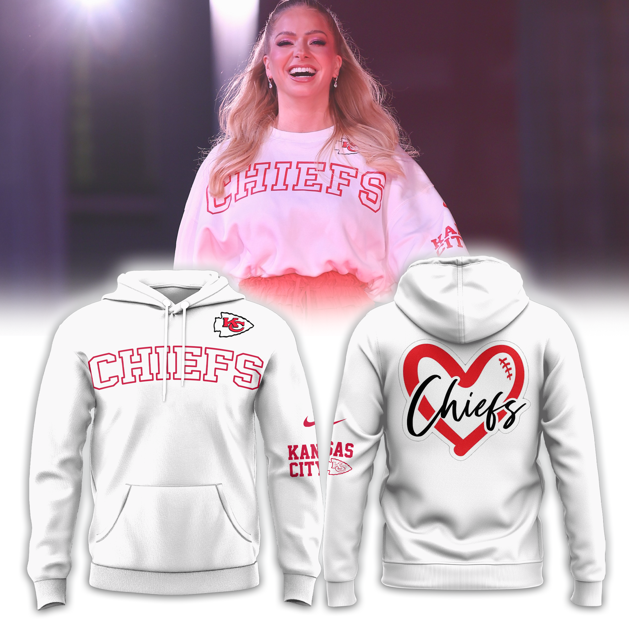 New Version Kansas City Chiefs Tshirt, Sweatshirt, Hoodie Pink/Color