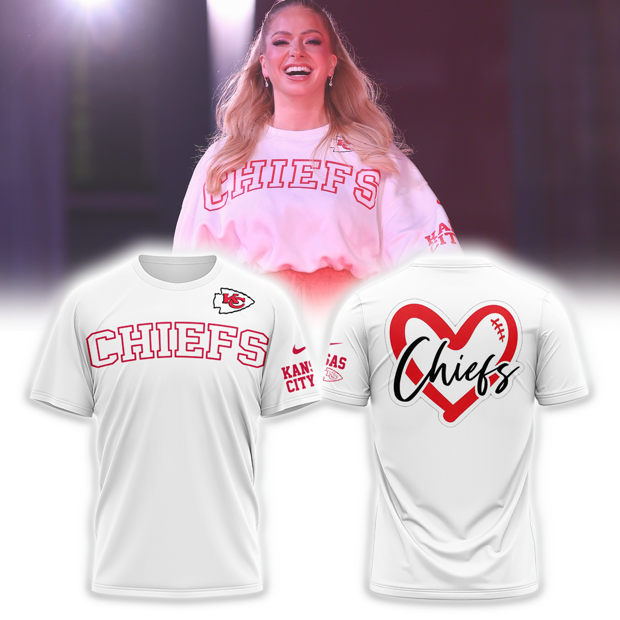 New Version Kansas City Chiefs Tshirt, Sweatshirt, Hoodie Pink/Color