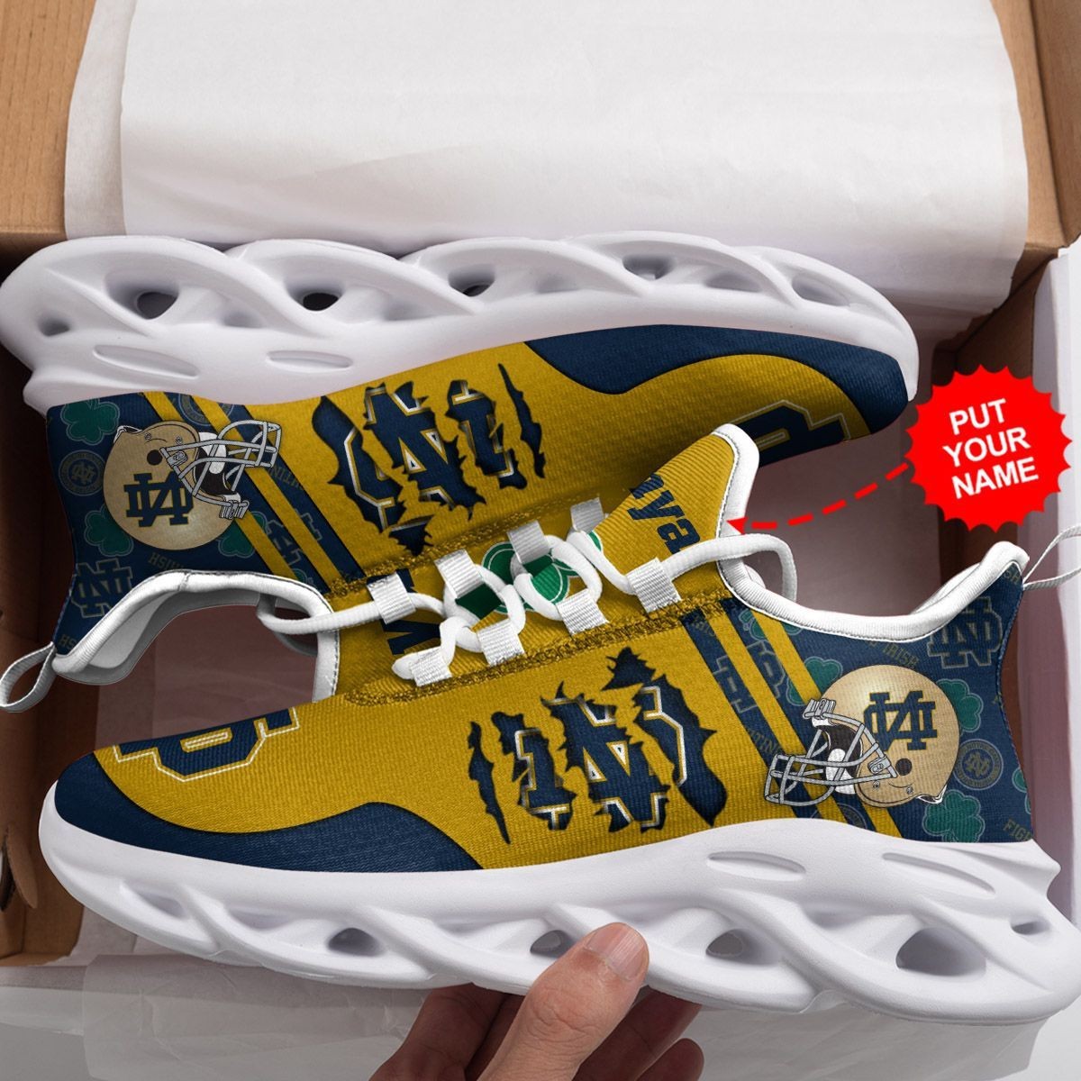 Notre Dame Fighting Irish Custom Personalized Max Soul Sneakers Shoes
