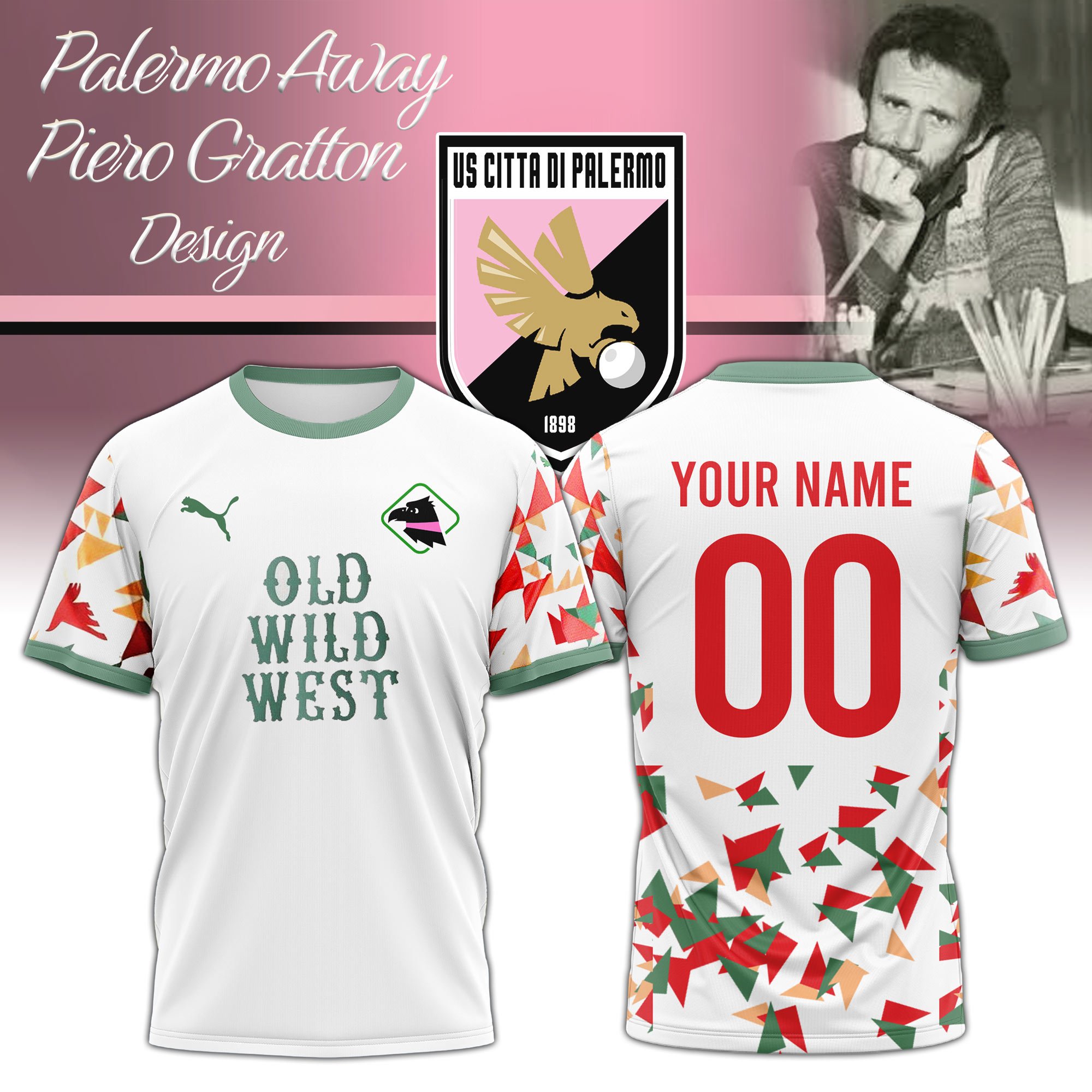 Palermo FCSoccer Away Jersey Piero Gratton Design Special Edition