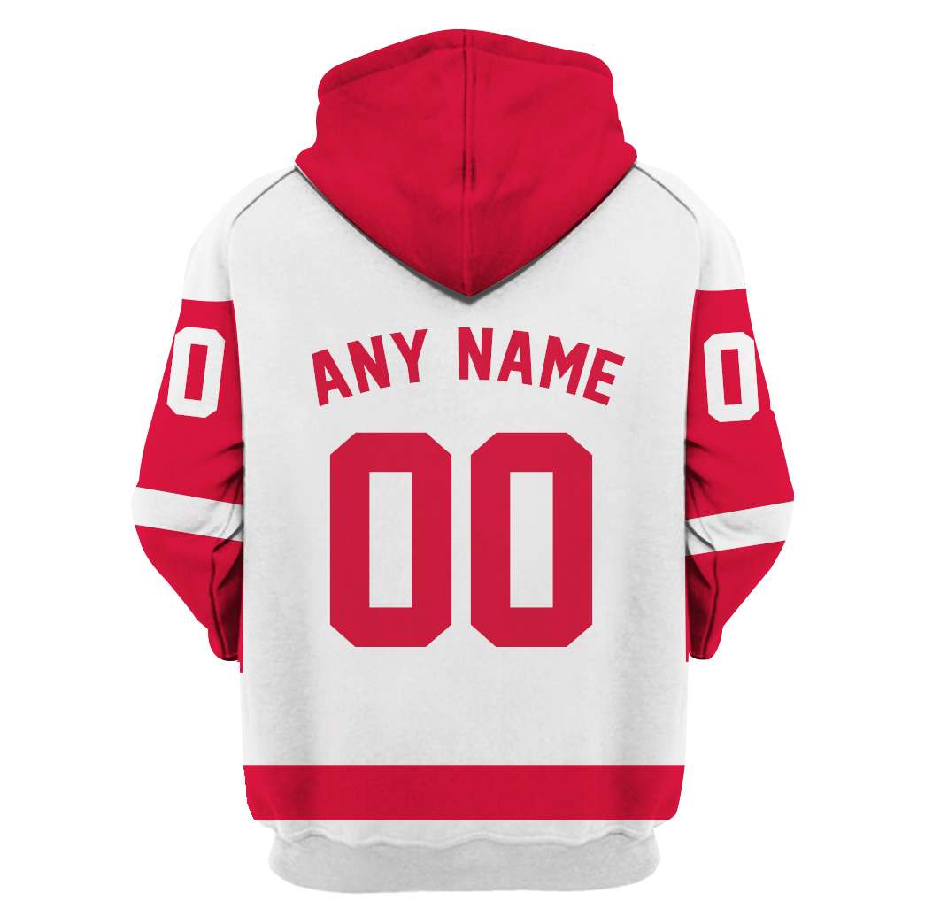 Personalized Detroit Red Wings custom name and number 3d full printing hoodie