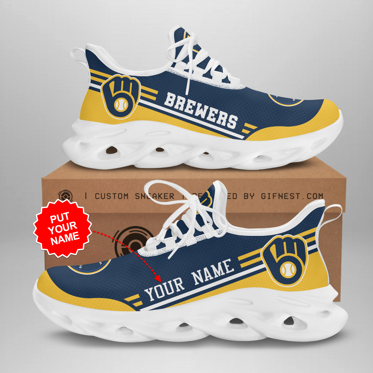 Personalized Milwaukee Brewers Custom Sneaker