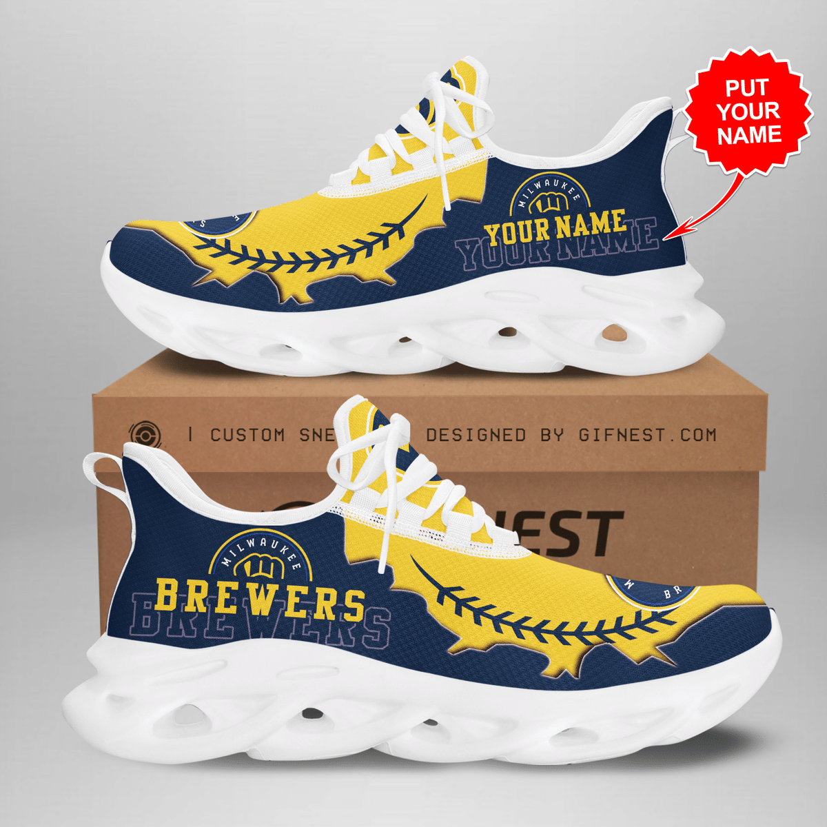 Personalized  Milwaukee Brewers Custom Sneaker