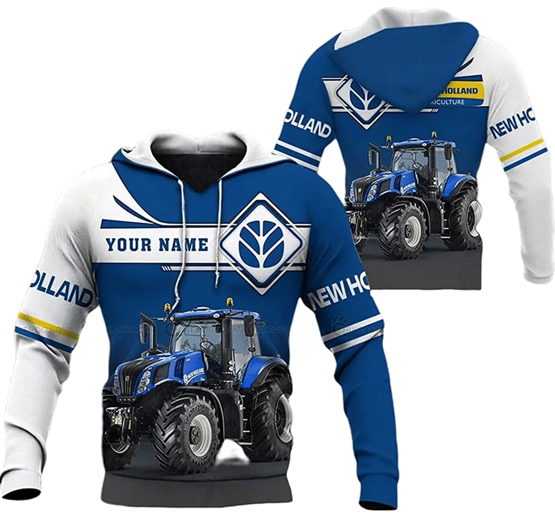 Personalized Name Truck New Holland Tractor Sportwear Up - 3D Printed Pullover Hoodie