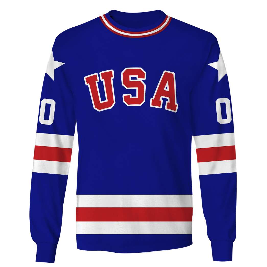 Personalized USA Hockey 3D Pullover Hoodie