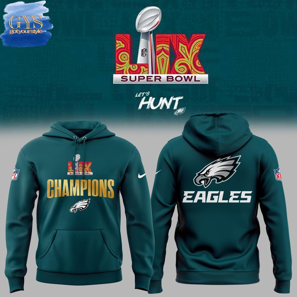 Philadelphia Eagles CHAMPIONS 2025 SUPER BOWL LIX Hoodie