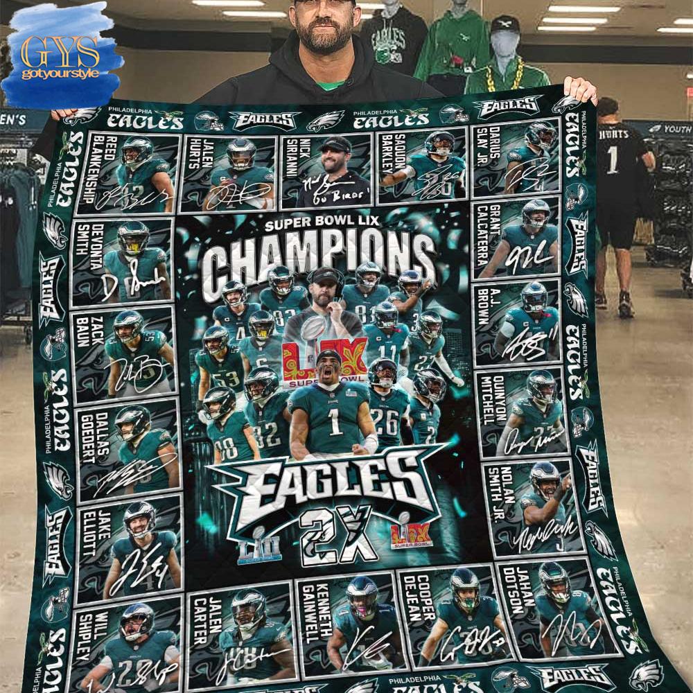Philadelphia Eagles Champions 2025 Super Bowl LIX Quilt