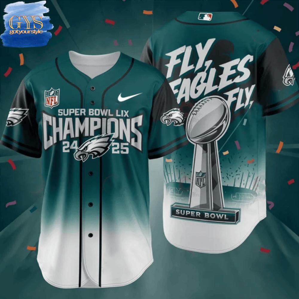 Philadelphia Eagles Champions Super Bowl LIX Baseball Jersey