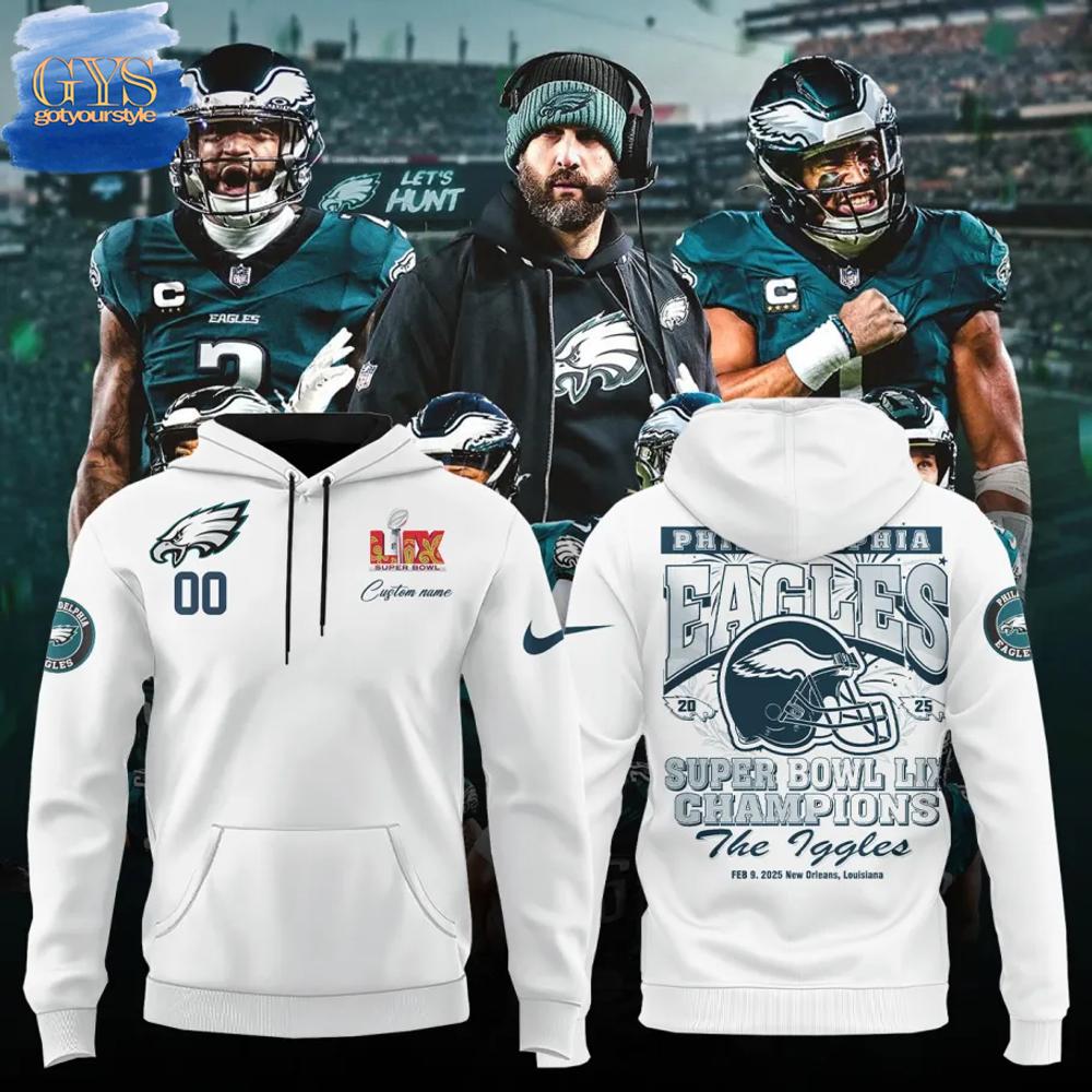 Philadelphia Eagles Champions Super Bowl LIX White Hoodie
