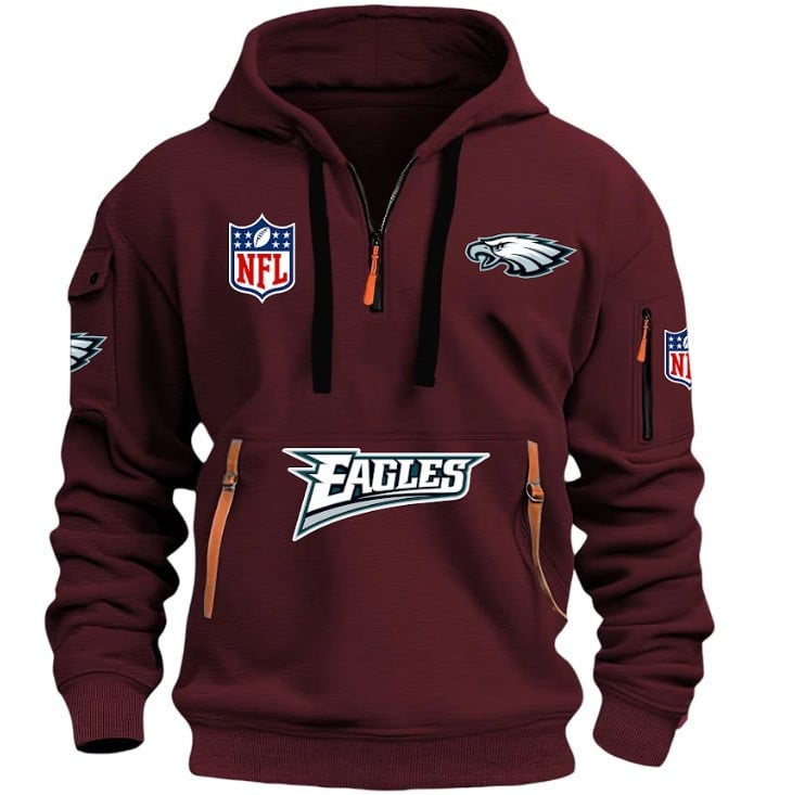 Philadelphia Eagles - HOODIE HALF ZIPPER - QTA405111349