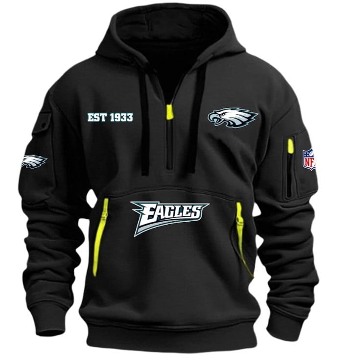 Philadelphia Eagles - HOODIE HALF ZIPPER - QTA405111357