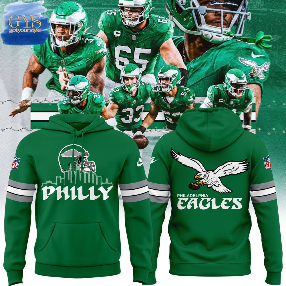 Philadelphia Eagles Kelly Green Threads Hoodie