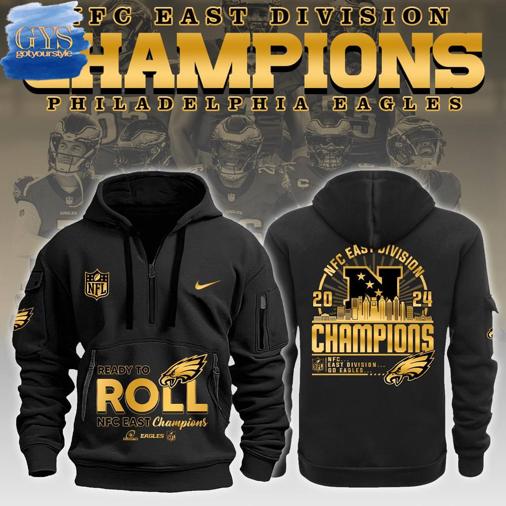 Philadelphia Eagles NFC East Division Champions Half Zip Hoodie