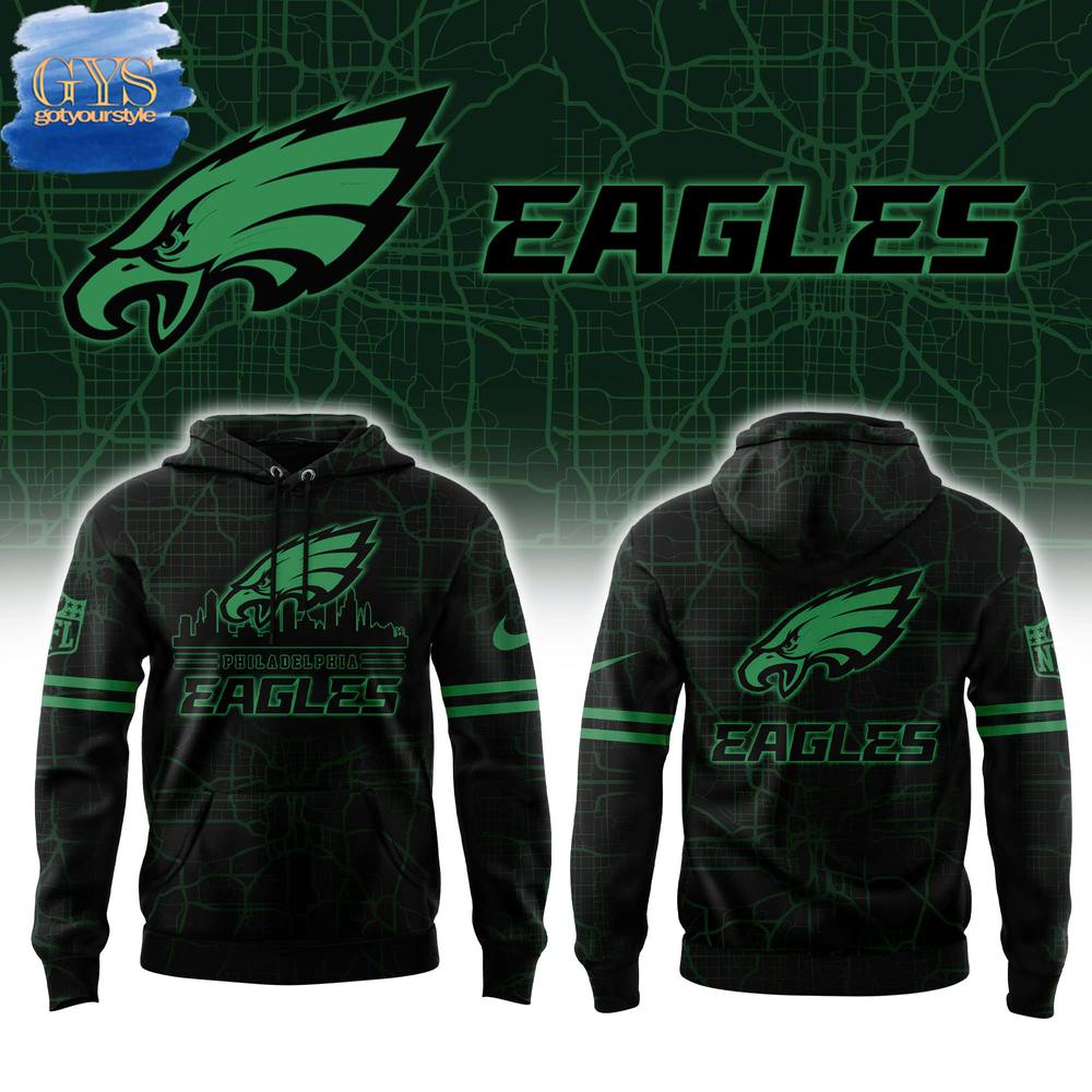 Philadelphia Eagles Skyline Black Hoodie