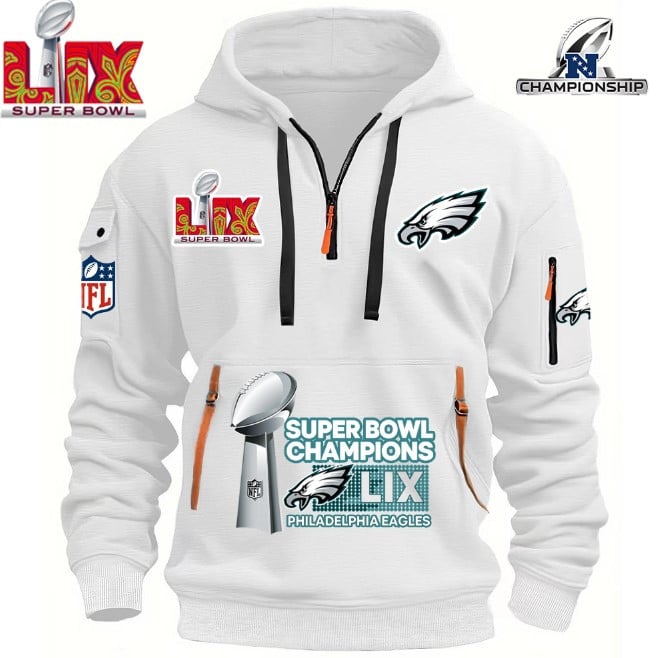 Philadelphia Eagles Super Bowl Championship - HOODIE HALF ZIPPER - QTA405111383