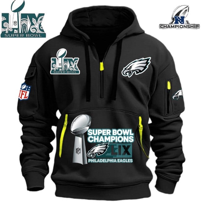 Philadelphia Eagles Super Bowl Championship - HOODIE HALF ZIPPER - QTA405111384