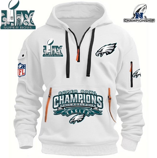 Philadelphia Eagles Super Bowl Championship - HOODIE HALF ZIPPER - QTA405111385